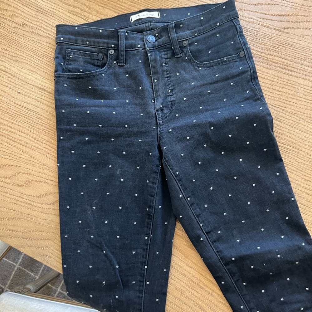 Madewell denim jeans polka dot black